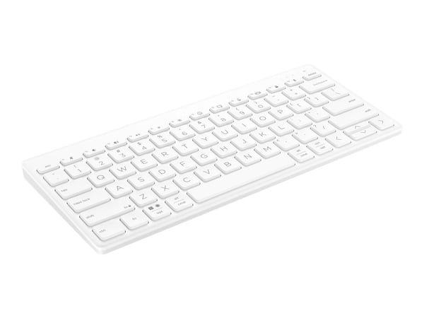 HP 350 Compact Multi-Device - Tangentbord - trådlös - Bluetooth 5.2 - QWERTY - internationell engelska - vit - återvinningsbar förpackning
