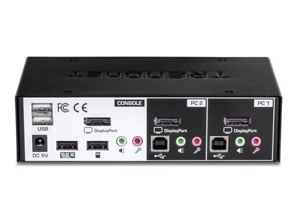 TRENDnet TK 241DP - KVM / lyd / USB-svitsj - 2 x KVM/lyd/USB - 1 lokalbruker - stasjonær - TAA-samsvar