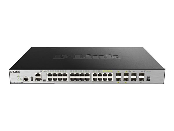 D-Link DGS 3630-28TC - Switch - L3 - Hanterad - 20 x 10/100/1000 + 4 x combo Gigabit SFP + 4 x 10 Gigabit SFP+ - Rackmonterbar