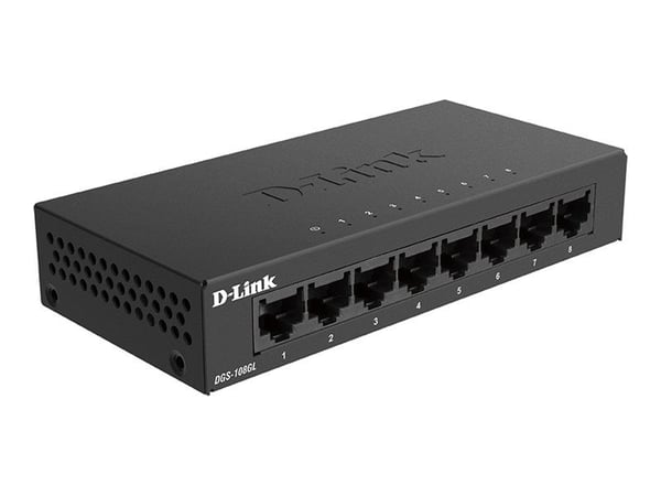 D-Link DGS 108GL - Switch - ikke-styrt - 8 x 10/100/1000 - stasjonær