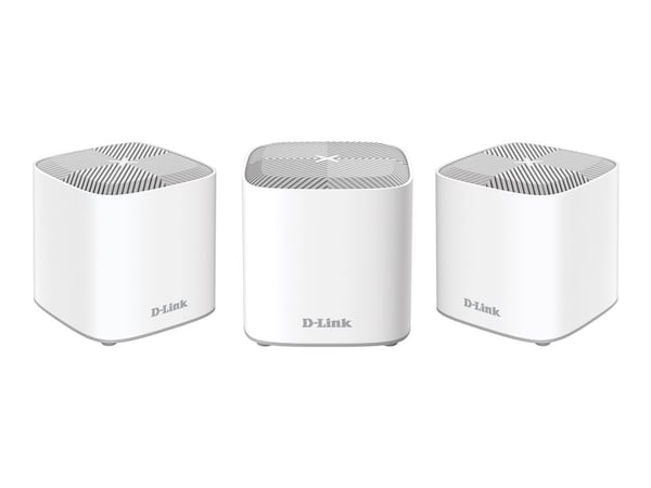 D-Link Covr Whole Home COVR-X1863 - Wi-Fi-system (3 rutere) - inntil 600 kvm - maske - GigE - 802.11a/b/g/n/ac/ax - Dobbeltbånd