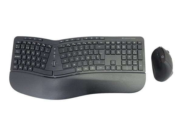 Conceptronic ORAZIO02ES ERGO - Tastatur- og mussett - trådløs - 2.4 GHz - Spansk - svart