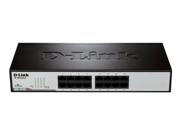 D-Link DES 1016D - Switch - 16 x 10/100 - skrivbordsmodell