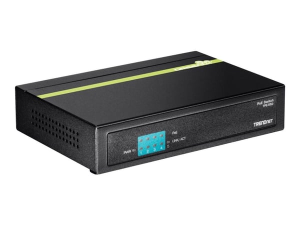 TRENDnet TPE S50 - Switch - ikke-styrt - 4 x 10/100 (PoE) + 1 x 10/100 - stasjonær - PoE (31 W)