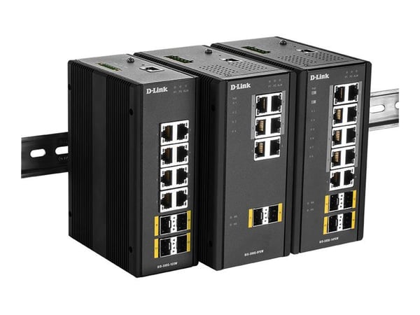 D-Link DIS 300G-12SW - Switch - Styrt - 8 x 10/100/1000 + 4 x 100/1000 SFP - DIN-skinnemonterbar, veggmonterbar