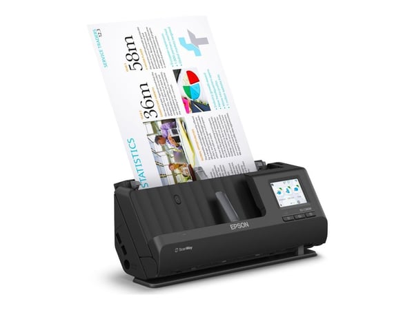 Epson ES-C380W - Arkmateskanner - Dupleks - A4/Legal - 600 dpi x 600 dpi - ADF (20 sider) - inntil 3500 skann pr. dag - USB 2.0, Wi-Fi(n)
