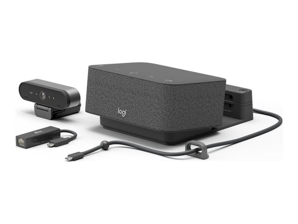 Logitech Logi Dock Focus Room Kit - Paket för videokonferens (Logitech BRIO Ultra HD Pro Webcam, Logitech Logi Dock) - Optimerad för UC - power ada...