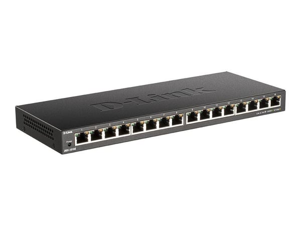 D-Link DGS 1016S - Switch - ikke-styrt - 16 x 10/100/1000 - stasjonær - DC-strøm