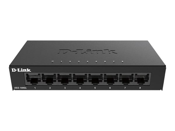 D-Link DGS 108GL - Switch - ikke-styrt - 8 x 10/100/1000 - stasjonær
