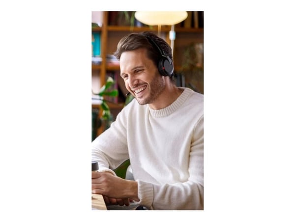Jabra Evolve2 65 Flex UC Stereo - Hodesett - on-ear - Bluetooth - trådløs - aktiv støydemping - USB-C - svart - Optimert for UC