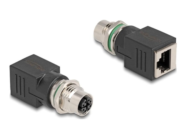 Delock M12 adapter X-kodet 8 pins jack til RJ45 jack rett