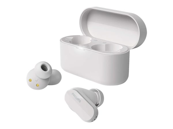 Philips TAT3508WT - True wireless-hodetelefoner med mikrofon - i øret - Bluetooth - aktiv støydemping - hvit