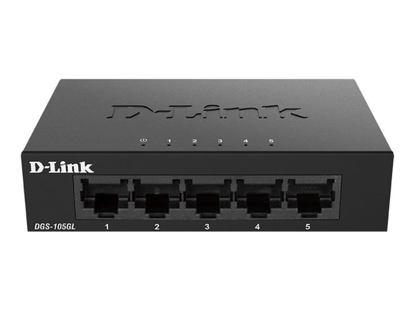 D-Link DGS 105GL - Switch - ikke-styrt - 5 x 10/100/1000 - stasjonær