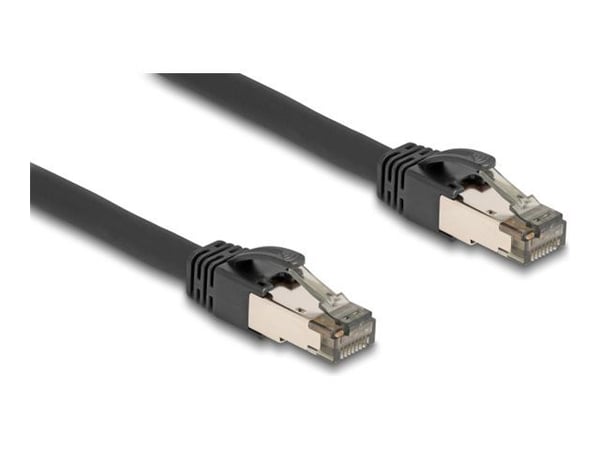 Delock - Nettverkskabel - RJ-45 (hann) til RJ-45 (hann) - 10 m - 7.3 mm - U/FTP - CAT 6a - uten hindringer - svart