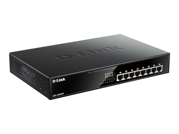 D-Link DGS 1008MP - Switch - ikke-styrt - rackmonterbar - PoE (140 W)