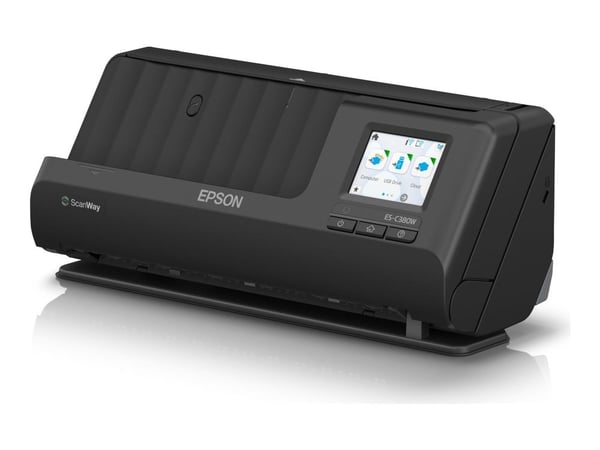 Epson ES-C380W - Arkmateskanner - Dupleks - A4/Legal - 600 dpi x 600 dpi - ADF (20 sider) - inntil 3500 skann pr. dag - USB 2.0, Wi-Fi(n)