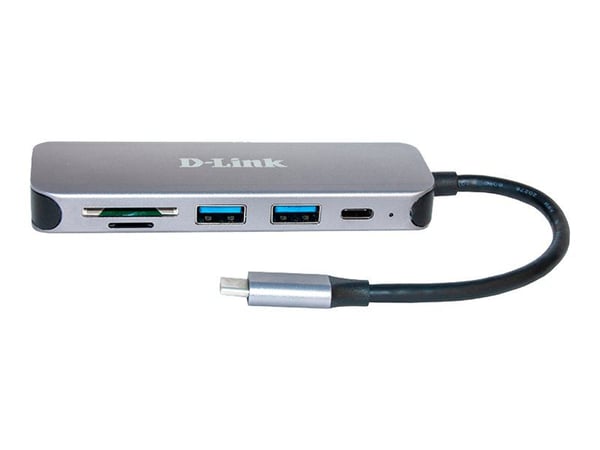 D-Link DUB-2325 - Hub - med kortleser - 2 x SuperSpeed USB 3.0 + 1 x USB-C - stasjonær