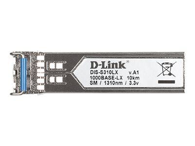 D-Link DIS S310LX - SFP (mini-GBIC) transceivermodul - 1GbE - 1000Base-LX - LC-enkeltmodus - opp til 10 km