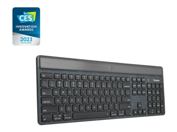 Targus EcoSmart - Tastatur - bærekraftig energiutvinning - bakteriedrepende middel - bakgrunnsbelyst - trådløs - Bluetooth 5.0 - AZERTY - Fransk - ...