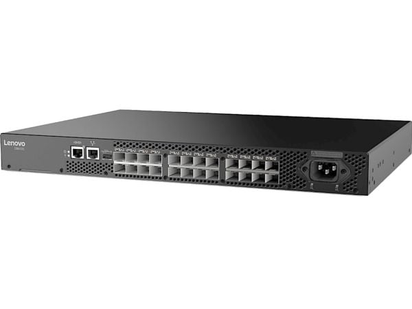Lenovo ThinkSystem DB610S - Switch - Styrt - 8 x 32Gb Fibre Channel SFP+ - stasjonær, rackmonterbar - med 8 x 16 Gbps SWL SFP+ transceiver