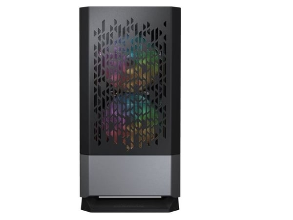 COUGAR CGR-5JM8B-AIR-RGB, Mini Tower, PC, Svart, Micro ATX, Mini-ITX, Blå, Grønn, Rød, Tilbake, Front