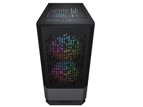 COUGAR CGR-5JM8B-AIR-RGB, Mini Tower, PC, Svart, Micro ATX, Mini-ITX, Blå, Grønn, Rød, Tilbake, Front