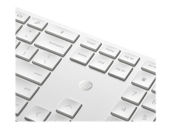 HP 650 trådlöst tangentbords- och musset, 2,4 GHz, membrantangentbord, vit