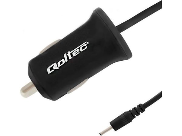 Qoltec - Strömadapter för bil - 12 watt - 2.4 A (power DC jack 2.5 mm (ID: 0.7 mm)) - svart