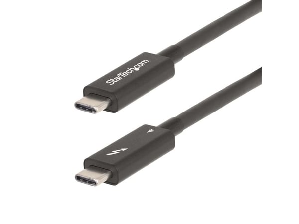 StarTech 6ft (2m) Active Thunderbolt 4 Cable, 40Gbps, 100W PD, 4K/8K, Intel Certified, Compatible w/Thunderbolt 3/USB 3.2/DisplayPort (A40G2MB-TB4-...