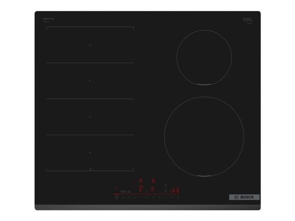 Bosch Serie | 6 PIX631HC1E - Induktionshäll - 4 kokplattor - Fördjupning - bredd: 56 cm - djup: 49 cm facetterad front - svart