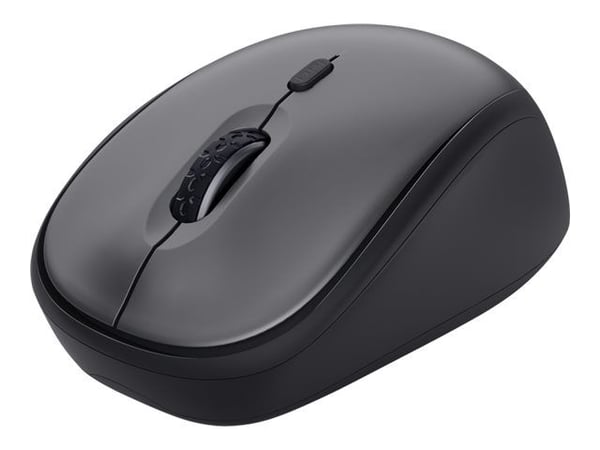 Trust Yvi Plus - Mus - stille - høyrehendt - optisk - 4 knapper - trådløs - 2.4 GHz - USB trådløs mottaker - svart