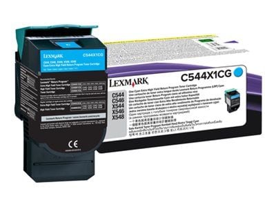 Lexmark C544X1CG, 30000 sivua, Syaani, 1 kpl