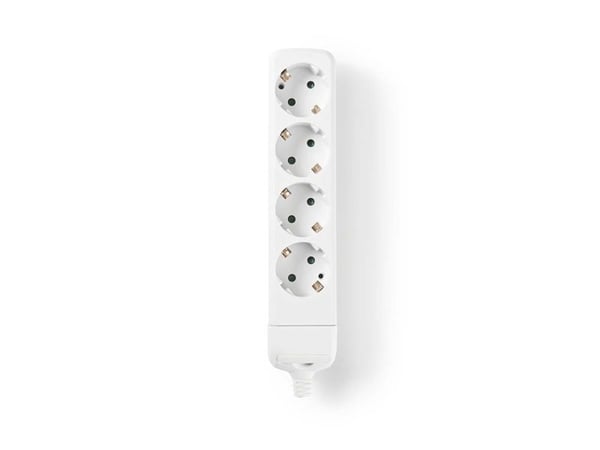 Nedis EXSO400F1WT, Sisätila, IP20, Valkoinen, 4 AC-pistorasia(a), 230 V, 3680 W