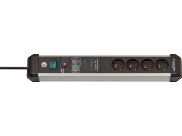Brennenstuhl Premium-Protect-Line överspänningslist 4 uttag 3 m svart/silver (1391014400) Brennenstuhl Premium-Protect-Line överspänningslist 4 uttag 3 m svart/silver (1391014400)