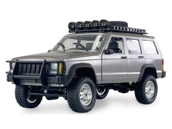Amewi JC-X12 Skala Sølv Børstet 1:12 RC-modellbil elektrisk terrengkjøretøy Firehjulsdrift (4WD) RtR 2,4 GHz Inkludert batteri og lader (22634)