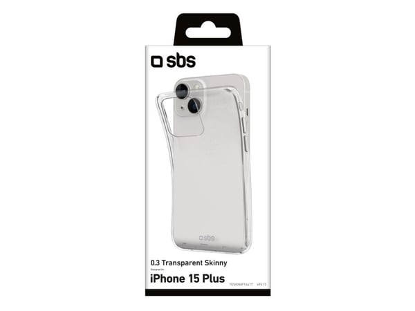 SBS TESKINIP1567T, Suojus, Apple, iPhone 15 Plus, 17 cm (6.7"), Läpinäkyvä