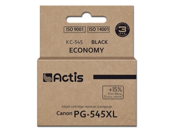 Actis KC-545, Standard utskriftsproduksjon, Svart, Fargestoffbasert blekk, 15 ml, 1 stykker, Enkeltpakke