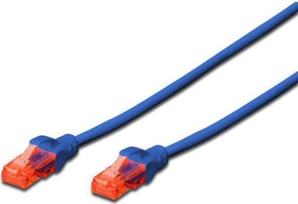 DIGITUS Professional - Koblingskabel - RJ-45 (hann) til RJ-45 (hann) - 5 m - UTP - CAT 6 - med støvel, halogenfri, formstøpt, uten hindringer - blå
