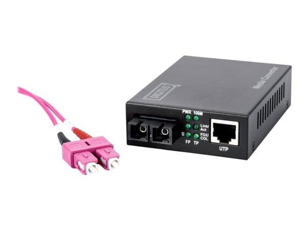DIGITUS DN-82020-1 - Kuitumuunnin - 100Mb LAN - 10Base-T, 100Base-FX, 100Base-TX - RJ-45/SC multimode - enintään 2 km - 1310 nm