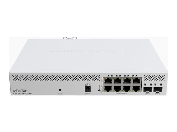 Mikrotik CSS610-8P-2S+IN, Administreret, Gigabit Ethernet (10/100/1000), Strøm over Ethernet (PoE), Stativ-montering
