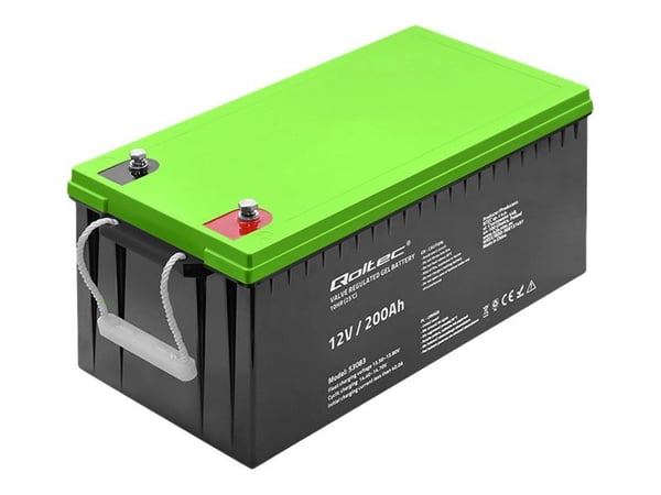 Qoltec - UPS-batteri - 12 V, 59,5 kg - gel - 200 Ah
