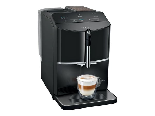 Siemens EQ.300 TF301E19, Espressokone, 1,4 L, Kahvipavut, Sisäänrakennettu jauhin, 1300 W, Musta