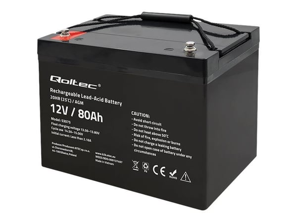 Qoltec AGM-akku | 12V | 80Ah