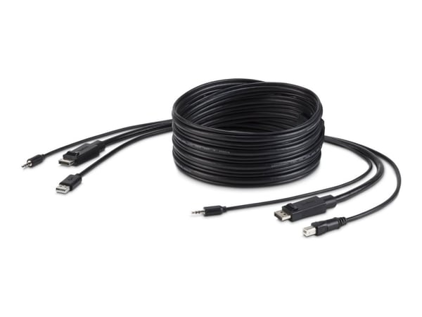 Belkin Secure KVM Combo Cable - Tastatur- / mus- / video- / lydkabel - TAA-kompatibel - USB, ministik, DisplayPort (han) til mini-phone stereo 3.5 ...