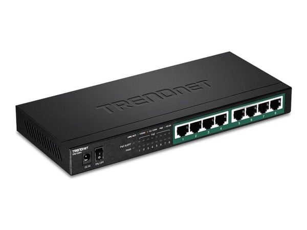 TRENDnet TPE TG84 - Switch - 8 x 10/100/1000 (PoE+) - stasjonær, veggmonterbar - PoE+ (120 W) - TAA-samsvar