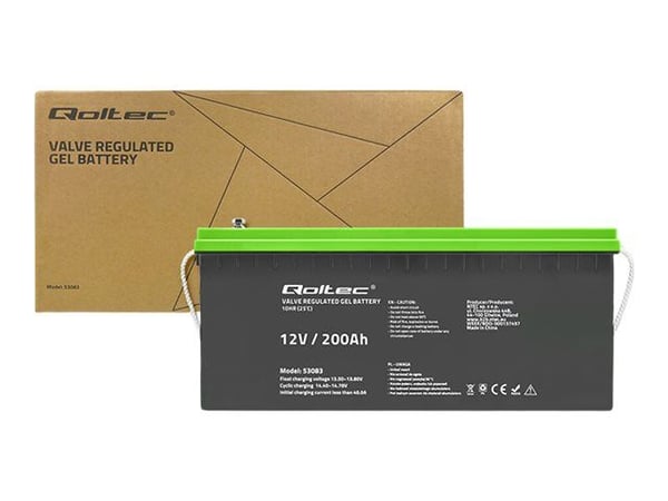 Qoltec - UPS-batteri - 12 V, 59,5 kg - gel - 200 Ah