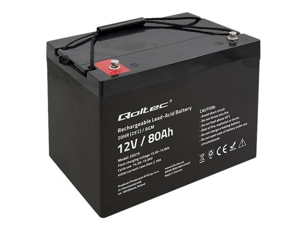 Qoltec AGM-akku | 12V | 80Ah