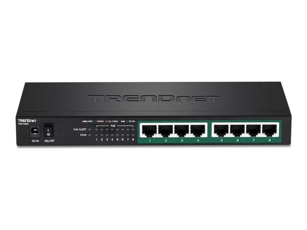 TRENDnet TPE TG84 - Switch - 8 x 10/100/1000 (PoE+) - stasjonær, veggmonterbar - PoE+ (120 W) - TAA-samsvar