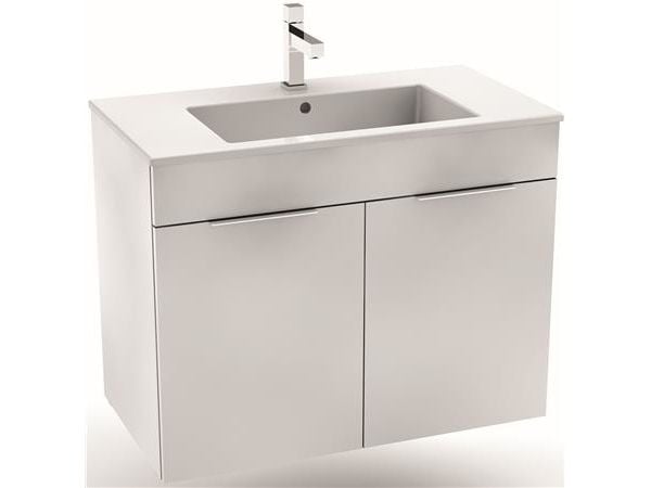 LAUFEN Jika Cube møbelpakke H607xB800xD430 mm. Leveres samlet med 2 låger og sorte greb. Lågerne er med softclose.