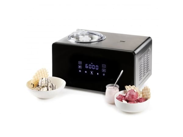 Domo DO9252I, Kompressor-iskremmaskin, 1,5 l, LED, Rustfritt stål, 60 dB, Sort